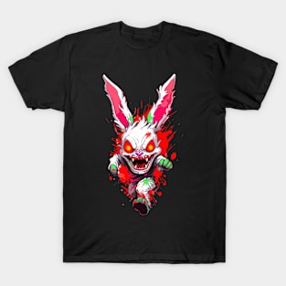 Beware White Rabbit Comic Horror Art III T-Shirt